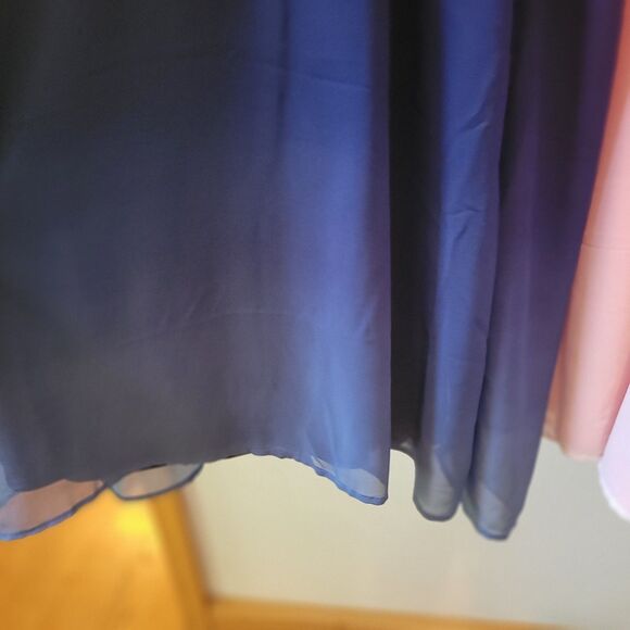 2 Old Navy Wmns Small 1 Pink And 1 Blue Ombre Layered Midi Skirt Lightweight - Picture 4 of 11